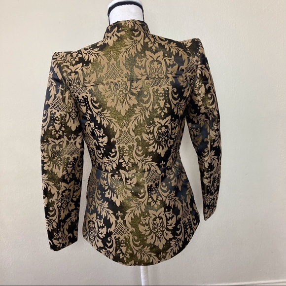 H&M Womens Open Front Brocade Jacket Blazer - Picture 3 of 8